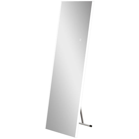 Rootz Standing Mirror - Wall Mirror - Full-length Mirror - Large Mirror - Including Wall Mounting - Tempered Glass - White - 50 cm x 2.9 cm x 150 cm