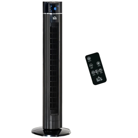 Rootz Gymnastics Fan - Pedestal Fan - Remote Control - Ionization Function - LED Temperature Display - ABS - Black - 32 Cm X 32 Cm X 106.8 Cm