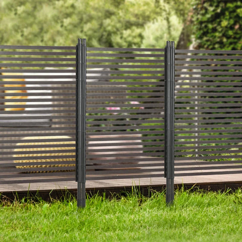 Rootz Garden Fence - Metal Fence - Expandable - Weatherproof - Rustproof - Steel - Brown - 93 x 22 x 150cm
