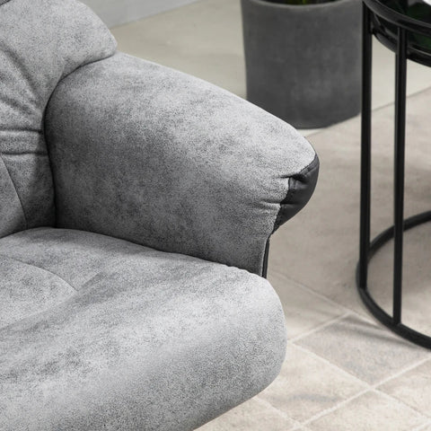 Rootz Relaxation Chair With Stool - 360° Rotatable - 135° Tiltable - Recliner Chair - Breathable Cover - Gray - 78 x 82.5 x 109 cm