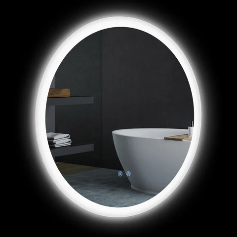 Rootz Bathroom Mirror - Bathroom Mirror With Led Light - Touch Sensor - Anti-fog Function - Wall Mount Makeup Mirror - Silver - 70cm x 70cm x 3cm