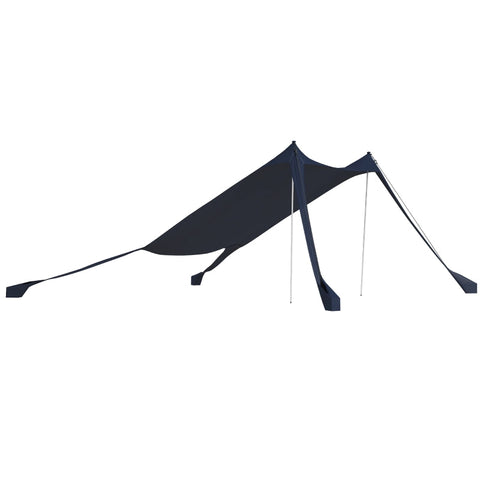 Rootz Sun Protection - Roof Awning - Weatherproof - Shovel - Ground Spikes - Carry Bag - Uv Protection - Polyester Ammonia Fabric - Steel - Blue - 215L x 200W x 200Hcm