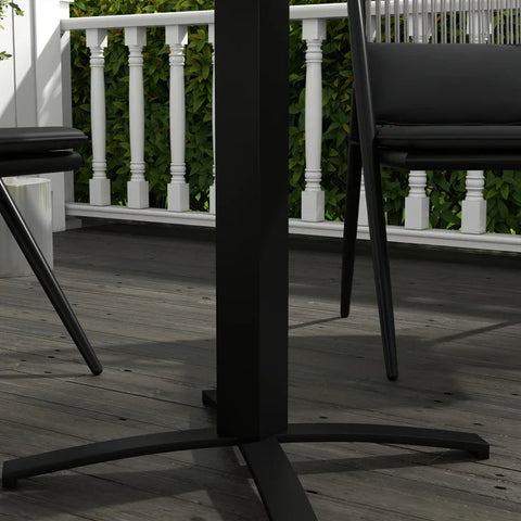 Rootz Garden Tables - Patio Table - 4 People - Wood Look - Aluminum Frame - Adjustable Feet - Good Balance - Wood-plastic Board - Gray - 70L x 70W x 76H cm