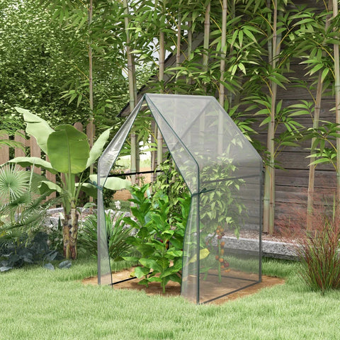 Rootz Greenhouse - Cold Frame Greenhouse - Film Greenhouse - Mini Greenhouse - Steel - Plastic - Transparent + Black - 90 cm x 90 cm x 145 cm