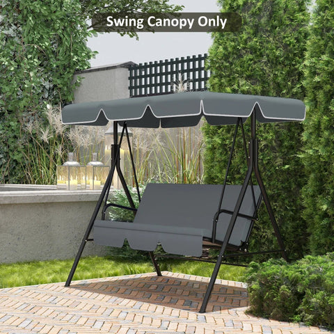 Rootz Hollywood Swings - Replacement Roof - Garden Swing - Swing Canopy - UV50+ Protection - Protection Rain - 200g/m² Polyester - Dark Gray - 192W x 144D cm