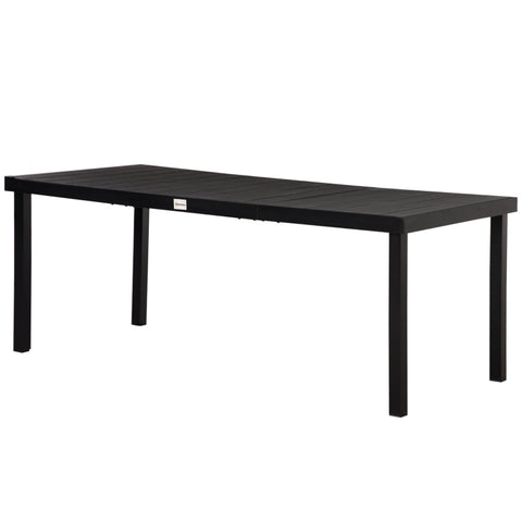 Rootz Garden Table - Outdoor Table - Lounge Table - Weather Resistant - Aluminum - Plastic - Black - 190L x 90W x 74H cm