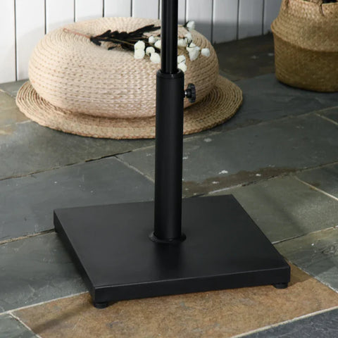 Rootz Parasol Stand - Umbrella Stand - Umbrella Holder - Umbrella Base - Metal + Cement - Black - 40 x 40 x 43 cm
