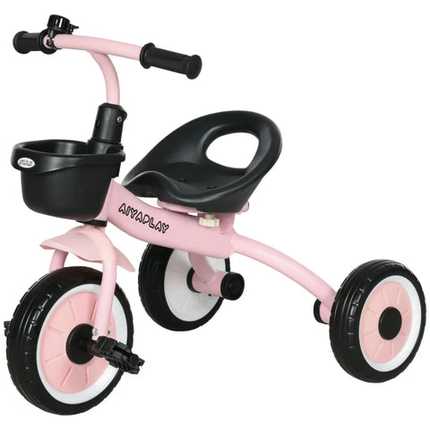 Rootz Tricycle for Children - 2-5 Years - Height Adjustable Seat - Bell - Bicycle Basket - Metal Frame - Pink - 70.5cm x 50cm x 58cm