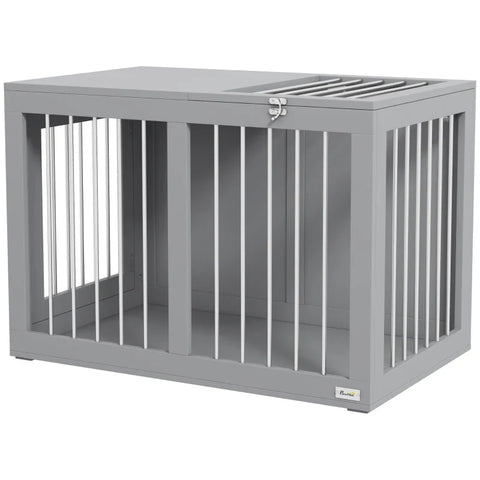 Rootz Dog Cage - Dog Transport Box - Dog House - 2 Doors - Lockable - Steel - Mesh - Gray - 80cm x 50cm x 56.5cm
