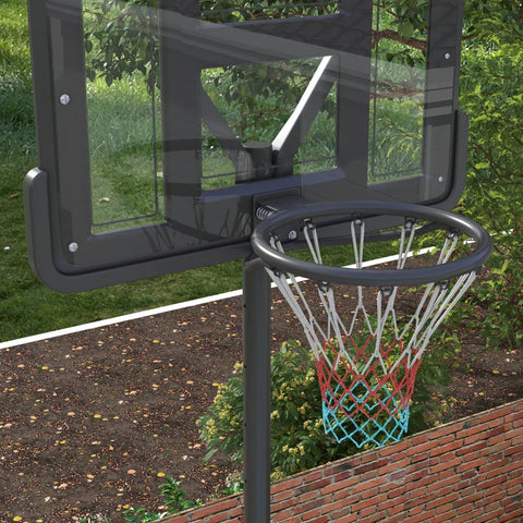Rootz Basketball Stand - Height Adjustable - With Wheels - Fillable Base - Outdoor - Indoor - Black - 2.30-3.05 m