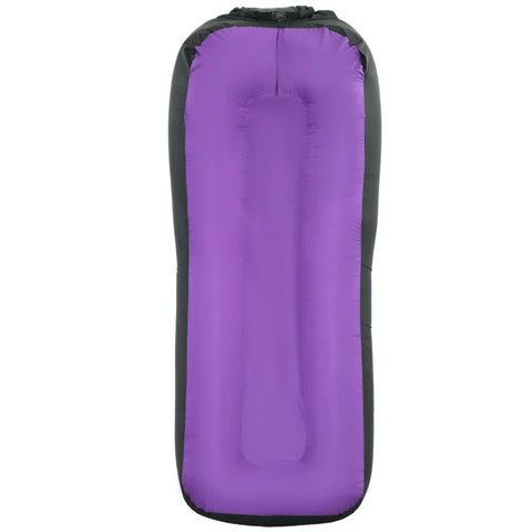 Rootz Air Mattress - Inflatable Bean Bag - Waterproof - Load Capacity 200 Kg - Carry Bag - Tear-resistant - Long-lasting - Polyester-PE - Purple - 195L x 83W x 52H cm