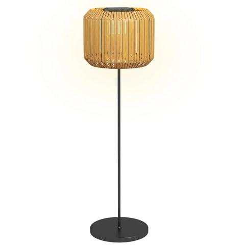 Rootz Garden Light - Rattan Outdoor Light - Solar Garden Lamp - Automatic Switch-on - LED - Weatherproof - Metal Frame - Black + Yellow - Ø34 x 130cm