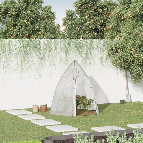 Rootz Mini Greenhouse - Winter Tent for Plants with Rolling Door - Garden - Balcony - Winter Protection - White - 160 x 140 x 180 cm