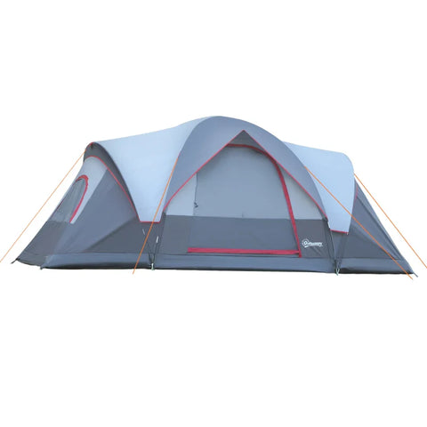 Rootz Camping Tent - 5-6 Person Tent - Tunnel Tent with Pegs - Dome Tent - Polyester - Gray - 4.55 x 2.3 x 1.8 m