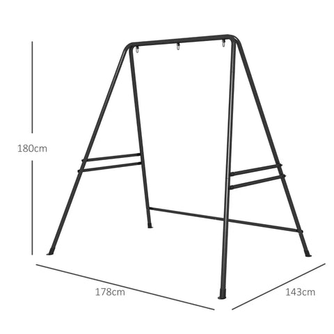 Rootz Hanging Chair Frame - Robust - Weatherproof - Indoor - Outdoor - Up To 150 Kg - Steel - Black - 178 X 143 X 180 Cm