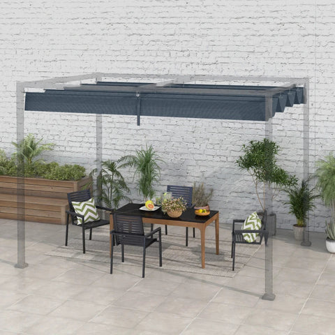 Rootz Replacement Roof - Pergola Roof - Sun Shade Cover - Extendable - Garden Gazebo - Easy Assembly - Polyester - Gray - 286cm x 245cm x 16cm