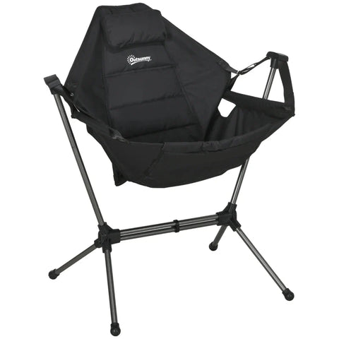 Rootz Camping Chair - Foldable - Garden Chair - Director's Chair - Comfort & Supportive - Carrying Bag - Oxford Cloth - Aluminum Alloy - Black - 54W x 100D x 101H cm