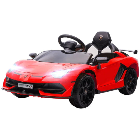 Rootz Electric Children's Car - Kids Car - Licensed Lamborghini Aventador - Gullwing Doors - Music - Horn - for 3-5 Years - Red - 107.5cm x 63cm x 42cm
