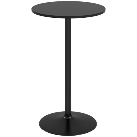 Rootz Bar Table - Table For 2 People - Modern Design - Round Table - Powder-coated Steel - Black - 60 x 60 x 102 cm