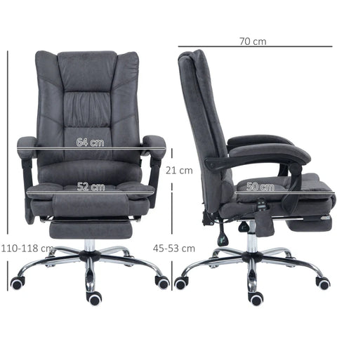 Rootz Massage Chair - Office Chair With Massage Function - Including Footrest - Height Adjustable - Black - 64 cm x 70 cm x 118 cm