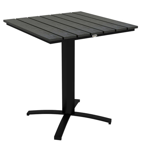 Rootz Garden Tables - Patio Table - 4 People - Wood Look - Aluminum Frame - Adjustable Feet - Good Balance - Wood-plastic Board - Gray - 70L x 70W x 76H cm