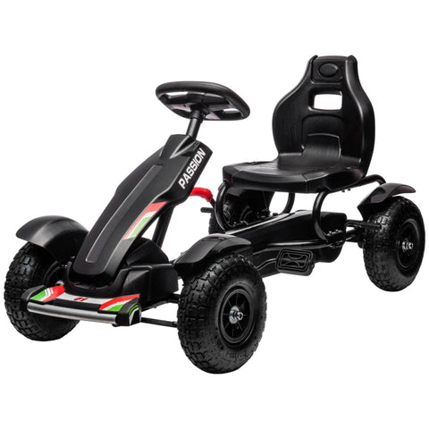 Rootz Children's Go-Kart - Adjustable Seat - Handbrake - Go karts & pedal vehicles - Plastic - Metal - Black - 121 x 58 x 61 cm