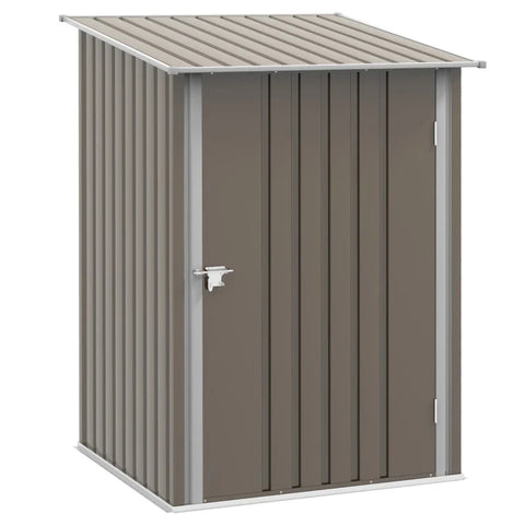 Rootz Tool Shed - Steel Garden Shed - Garden Tools - Compact Shed - Metal Tool Shed - Brown - 100 x 103 x 160cm
