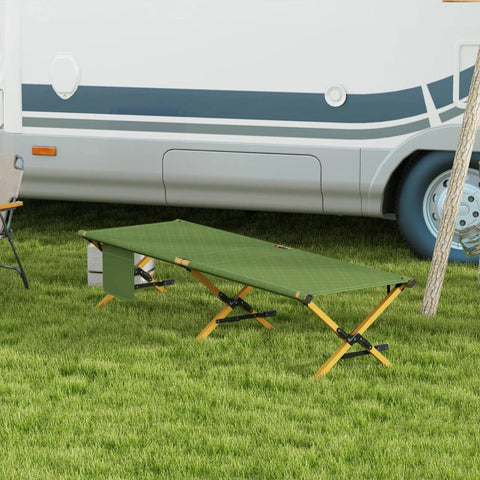 Rootz Sun Lounger Beach - Garden Lounger - Folding Weather Resistant - Weatherproof - Stable - Aluminum-oxford Fabric - Dark Green - 196L x 64W x 45H cm