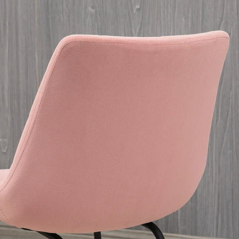 Rootz 2 Dining Room Chairs - Accent Chairs - Kitchen Chairs - Retro Velvet Look - Foam-steel -  Pink - 50cm X 61cm X 79cm