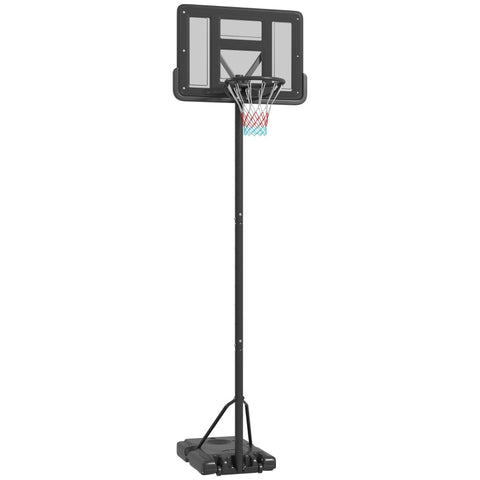 Rootz Basketball Stand - Height Adjustable - With Wheels - Fillable Base - Outdoor - Indoor - Black - 2.30-3.05 m