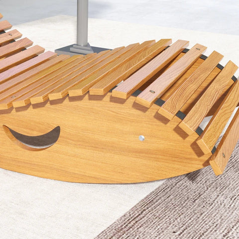 Rootz Rocking Chair - Wooden Rocking Lounger - Ergonomic Garden - Lounger S-shape - Fir Wood - Pine Wood - Teak Wood - 130L x 60W x 60H cm