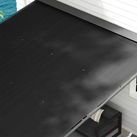 Rootz Pergola - Sun Protection - Weather Resistant - Hand Crank - Adjustable Sliding Roof - Steel+polyester - Dark Gray - 396L x 302W x 210/280H cm