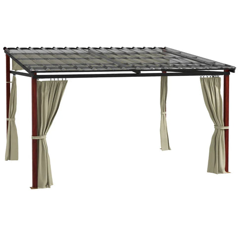 Rootz Garden Pergola - Retractable Garden Pergola - Ground Stakes - Weatherproof - Including Mounting Material - Aluminum - Polyester - Beige - 345L x 300W x 215-255H cm
