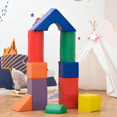 Rootz Large Toy Blocks for Children - Building Blocks - 11 Piece Set - for Children 1-3 Years - Foam - Colorful - Multicolored - 25cm x 25cm x 50cm