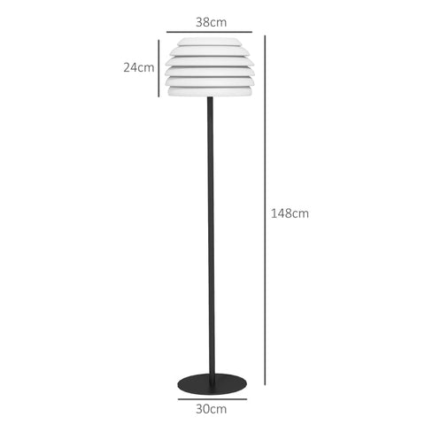 Rootz Floor Lamp - Halogen Bulbs - Reading Lamp - Waterproof - LED Light - Aluminum - PE - Black - White - 39 X 39 X 153 Cm