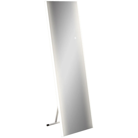 Rootz Standing Mirror - Wall Mirror - Full-length Mirror - Large Mirror - Including Wall Mounting - Tempered Glass - White - 50 cm x 2.9 cm x 150 cm