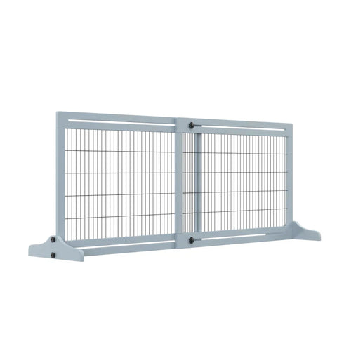Rootz Dog Gate - Stair Gate - Height Adjustable - Foldable Pet Fence - Doorway - Hallway - Small and Medium Dogs - Gray + Black - 183cm x 36cm x 69cm
