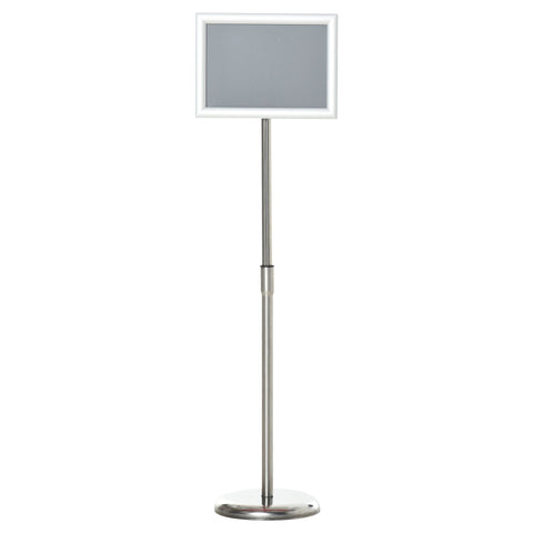 Rootz A4 Information Stand - Silver - Aluminium, PVC - 8.27 cm x 11.69 cm x 49.21 cm