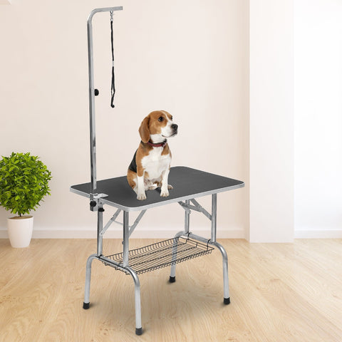 Rootz Dog Grooming Table - Black - Rubber, Steel - 35.43 cm x 23.62 cm x 29.53 cm