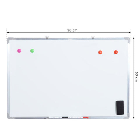 Rootz Magnetic Board with Aluminum Frame - White - Aluminium, Plastic - 35.43 cm x 23.62 cm x 0.708 cm