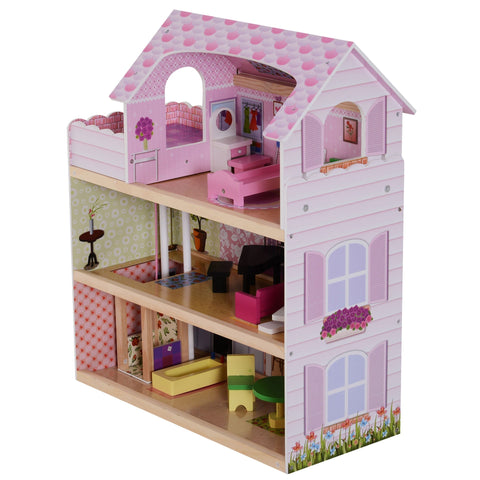 Rootz Dollhouse - Roze - - 23,62 cm x 11,81 cm x 28,14 cm