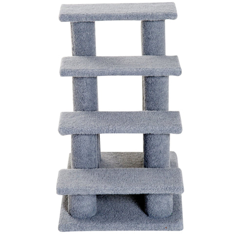 Rootz Animal Stairs - Gray - Chipboard, Plush - 25 cm x 16.92 cm x 23.62 cm