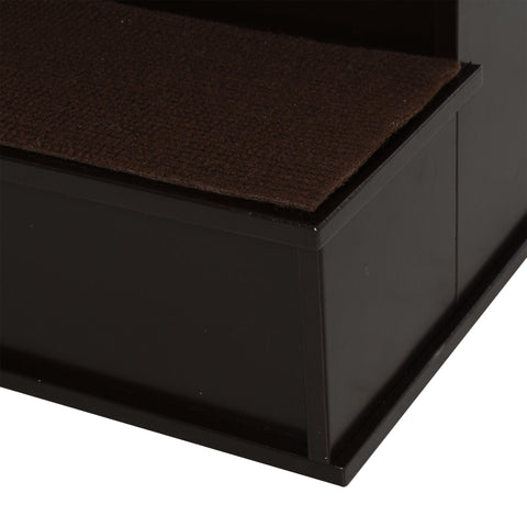 Rootz Pet Stairs With Carpet - Brown - Engineered Wood, Plush - 15.74cm x 23.22cm x 21.33cm