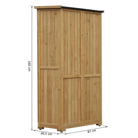 Rootz Garden Cabinet - Brown - Firwood, Cardboard - 34.25 cm x 18.3 cm x 62.99 cm