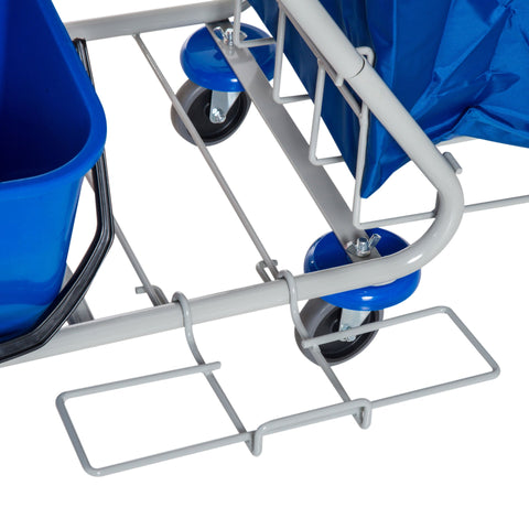 Rootz Cleaning Trolley - Blue, Orange - Iron, Pp, - 39.37 cm x 27.56 cm x 40.55 cm