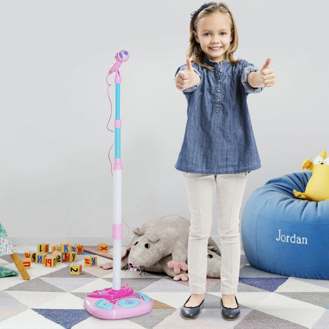 Rootz Children's Microphone Standing - Pink - Abs - 10.63 cm x 10.63 cm x 43.32 cm