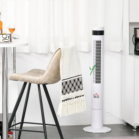 Rootz Tower Fan With Remote Control - White - Pe Plastic, Steel - 11.81 cm x 11.81 cm x 43.3 cm