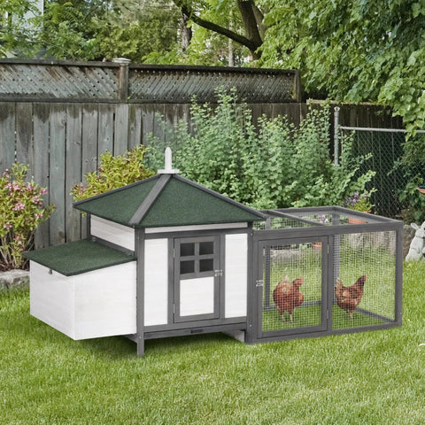 Rootz Chicken House - Bantam Chicken House - Animal Pet Cage - Chicken Hutch - Bantam Chicken Coop - 196 x 76 x 97 cm