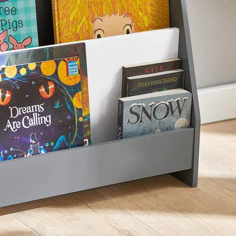 Rootz Children Kids Bookcase Book Shelf Storage Shelf Rack Organizer Holder with 4 Shelves