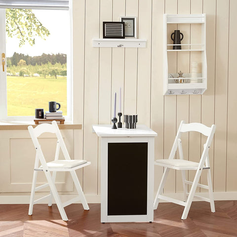 Rootz Folding Wall - mounted Drop - leaf Table - Kitchen & Dining Table Desk with Blackboard- White